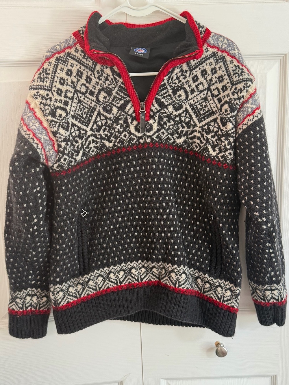 Icewear Iceland Windstopper 100% Worsted Wool Nordic Fair Isle Sweater Large
